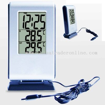 LCD Digital Clock with Indoor & Outdoor Temperature