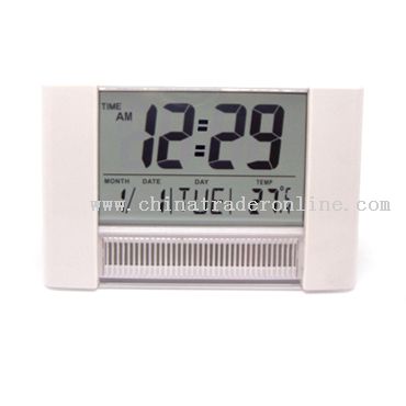 Large screen solar power LCD clock