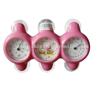 Suction Clock with Thermometer and Hygrometer from China