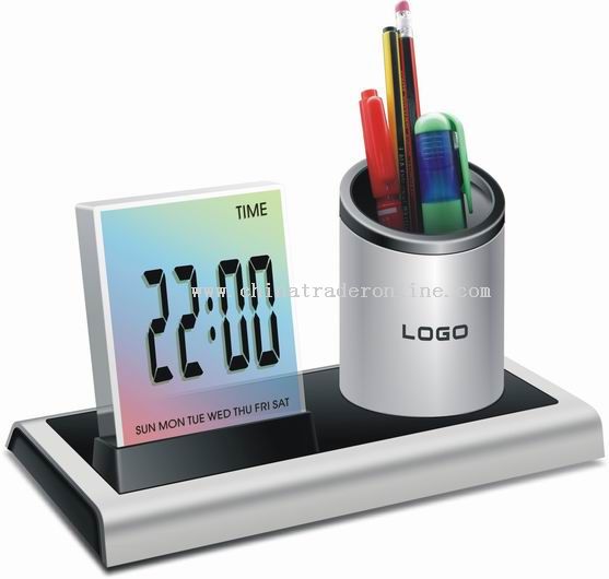 7 colour clock with calendar from China