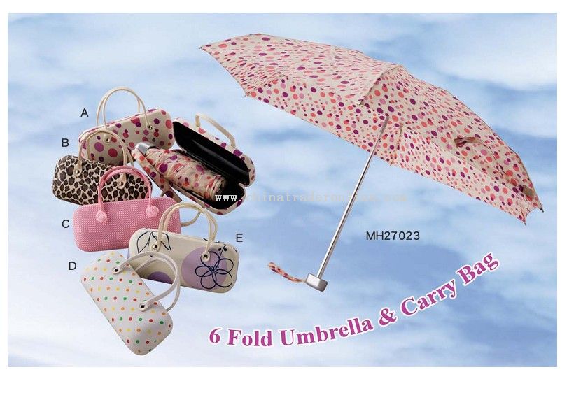 6 fold umbrella with carry bag