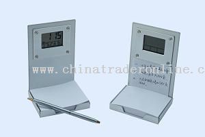 Alumnium Calendar Clock With Note Paper from China