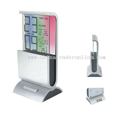 Perpetual calendar clock with multi-colored background from China
