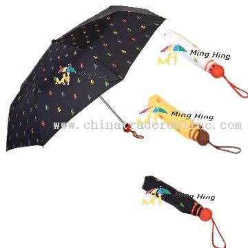 Cartoon 3 folding umbrella