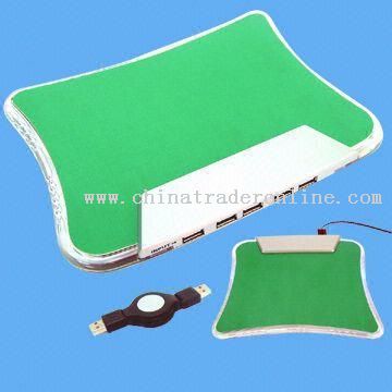 Plastic USB Hub Mouse Pad with Green Illuminant LED Light