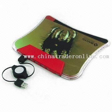 USB Hub Mouse Pad with Illuminant LED Light and Ideal for promtitaonl or gift item from China