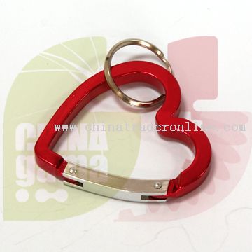 Aluminium Carabiner in heart shapes