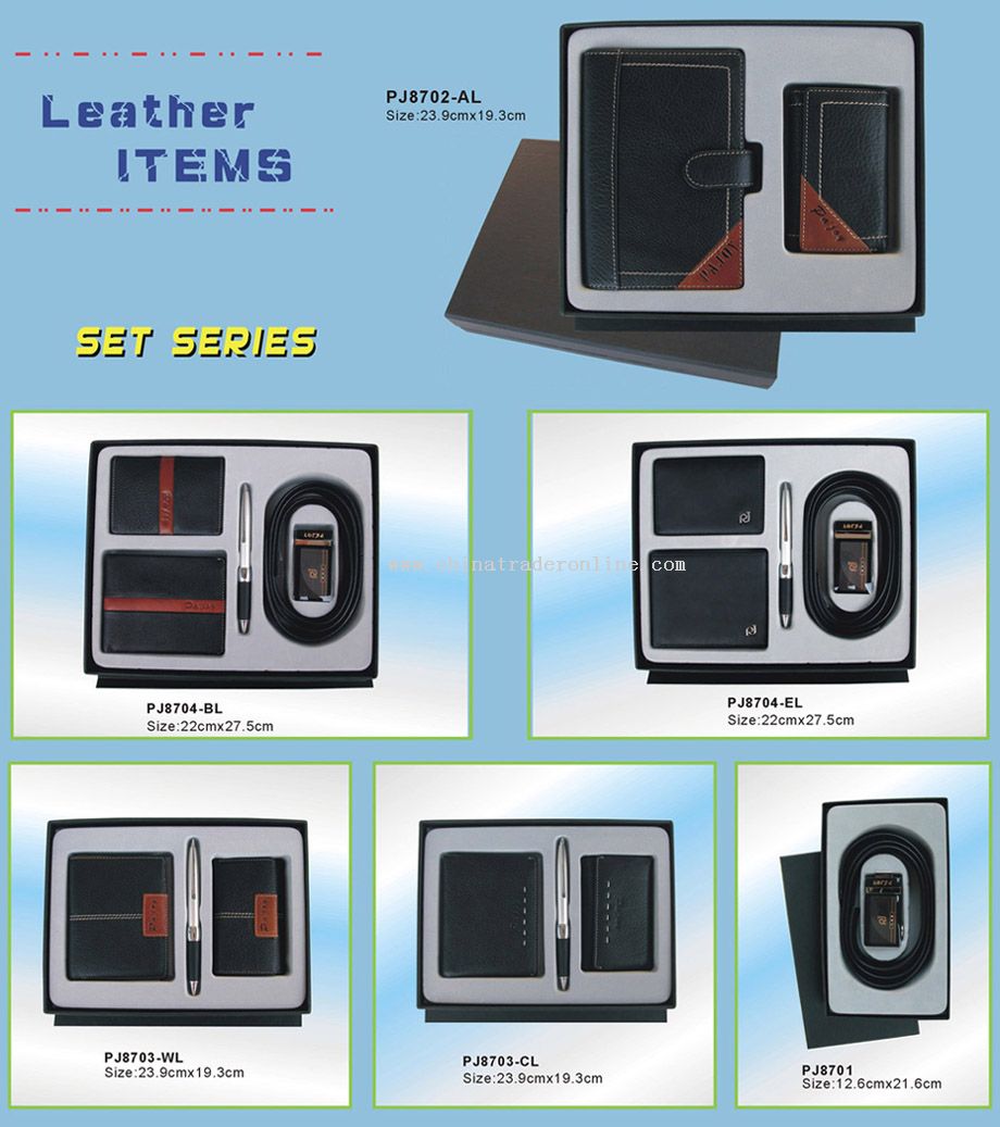 genuine leather gift set