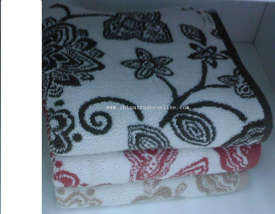 flower jacquard towel