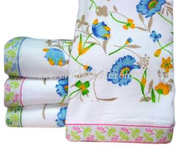 Printed Towel with Wide Border from China