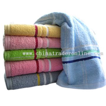 Solid Terry Bath Towel with Border from China