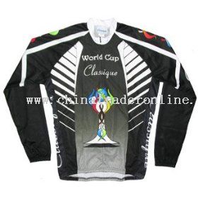 World Cup Cycling Black Long Sleeve Bicycle Jersey from China