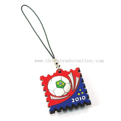 Mobile Phone Strap With Screen Cleaner for World Cup 2010