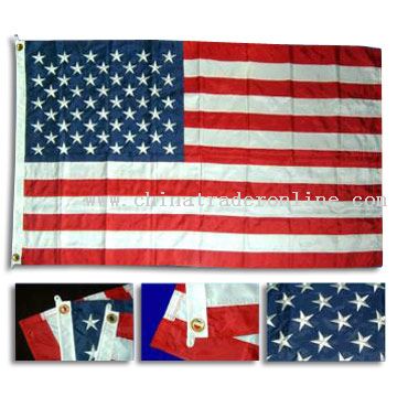 Embroidered piece-together American flag from China