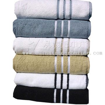 Cotton Bath Towel with Satin Border from China