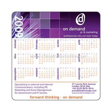 Melamine Calendar Coaster from China