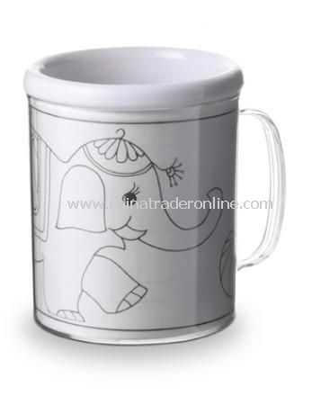 Drawing mug, with three colouring pictures from China