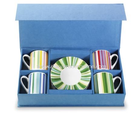 Set of mugs (0.20 litre) and saucers in a gift box, 8pc (D) from China