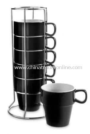 Set of mugs in a rack (0.25 litre), 7pc from China