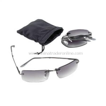 Rimless Folding Sunglass in Pouch from China