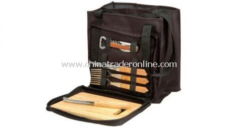 BOTTLE PICNIC BAG  With cheese knife, normal knife, 2 forks, opener and cutting board from China