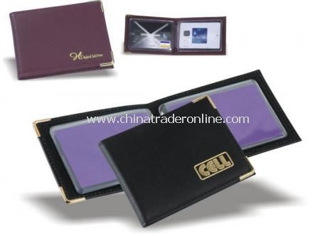 Leather Credit Cardholder with clear pockets