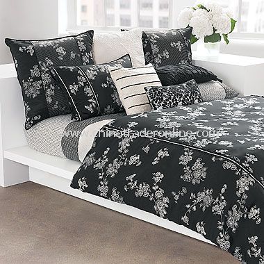 Black Glamour Mini Comforter Set by DKNY, 100% Polyester Model No.:CTO38413