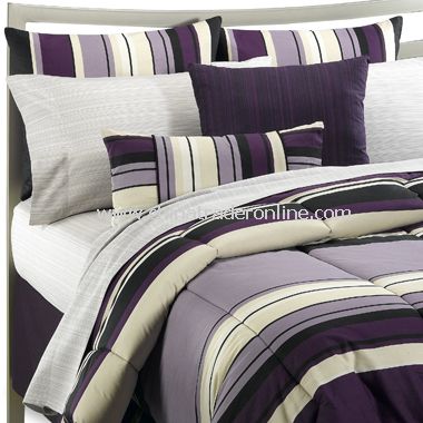 Microfiber Reversible Comforter Sets,Glam Stripe Bed Set,Products ...