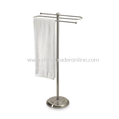 2-Tier Satin Nickel Towel Stand