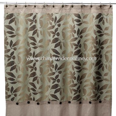 B. Smith Ombre Leaves Fabric Shower Curtain