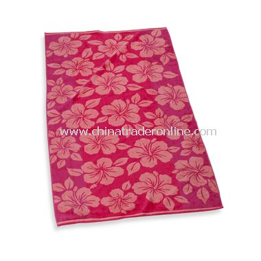 Hibiscus 34 x 64 Beach Towel, 100% Cotton from China