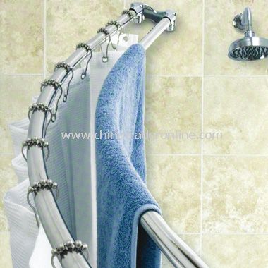 Double Curved Nickel Shower Rod