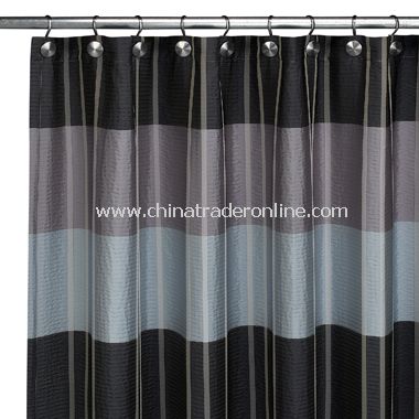 Fairfax Slate Fabric Shower Curtain by Croscill