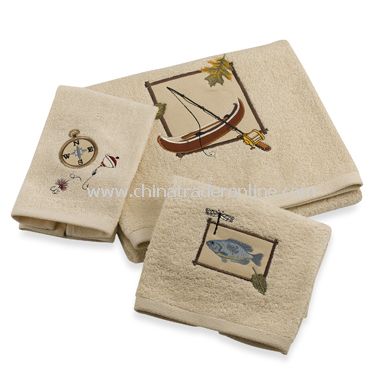 Fishing Bath Towels by Saturday Knight Limited, 100% Cotton from China