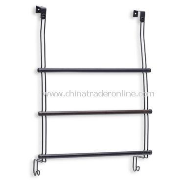 Formbu Espresso Bamboo Over-The-Door 3-Bar Towel Rack from China