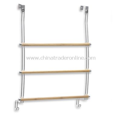 Formbu Natural Bamboo Over-The-Door 3-Bar Towel Rack