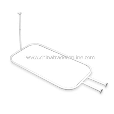 Freestanding Claw Foot Tub White Hoop Shower Rod