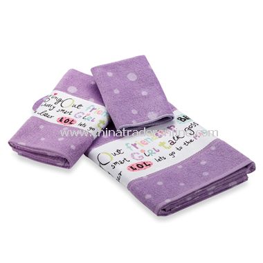 Girl Talk Bath Towels, 100% Cotton