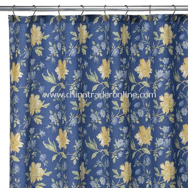 Laura Ashley Emilie Fabric Shower Curtain, 100% Cotton