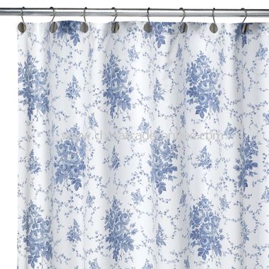 Laura Ashley Sophia Blue Fabric Shower Curtain from China