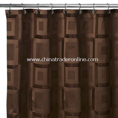 Metro Truffle Fabric Shower Curtain from China
