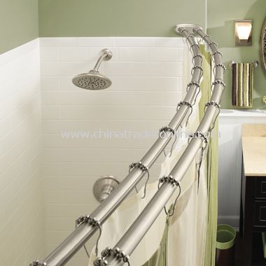 Moen Adjustable Double Curved Brushed Nickel Shower Rod