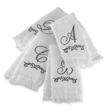 Monogram Fingertip Towels by Avanti, 100% Cotton