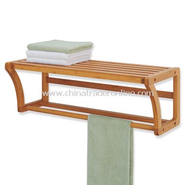 Neu Home Lohas Bamboo Wall Mounted Shelf with Towel Bar