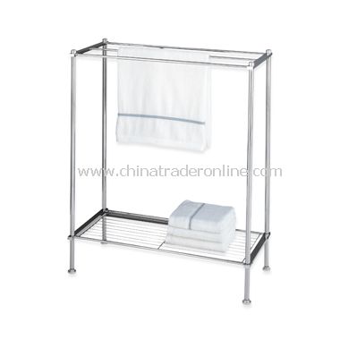 Neu Home Metro Chrome 3-Bar Towel Stand with Shelf