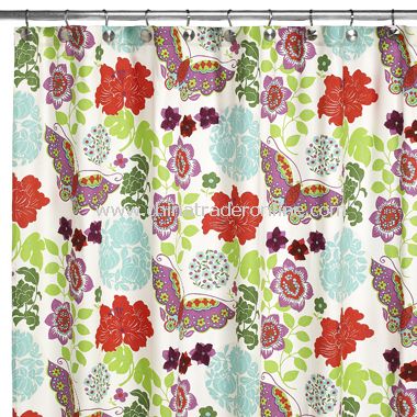 Retro Floral Fabric Shower Curtain by Croscill from China