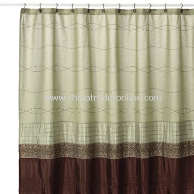 Romana Green Fabric Shower Curtain