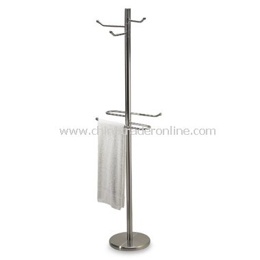 Satin Nickel Swiveling Towel and Robe Valet