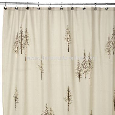 Winter White Fabric Shower Curtain