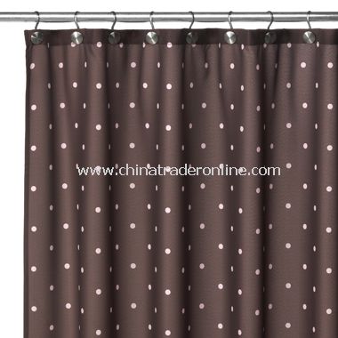 2-in-1 Polka-Dot Fabric Shower Curtain from China